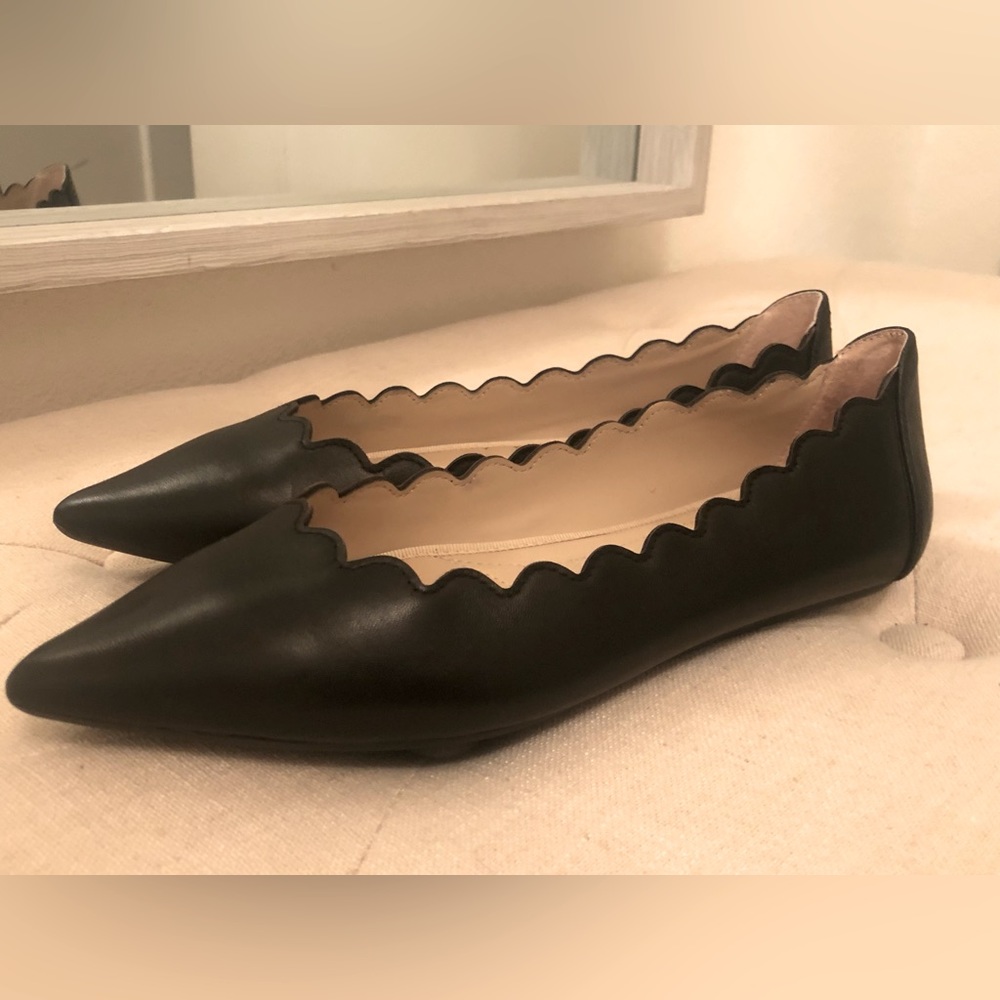 SALE 🔥ADRIENNE VITTADINI black leather flats sz 8 NWT